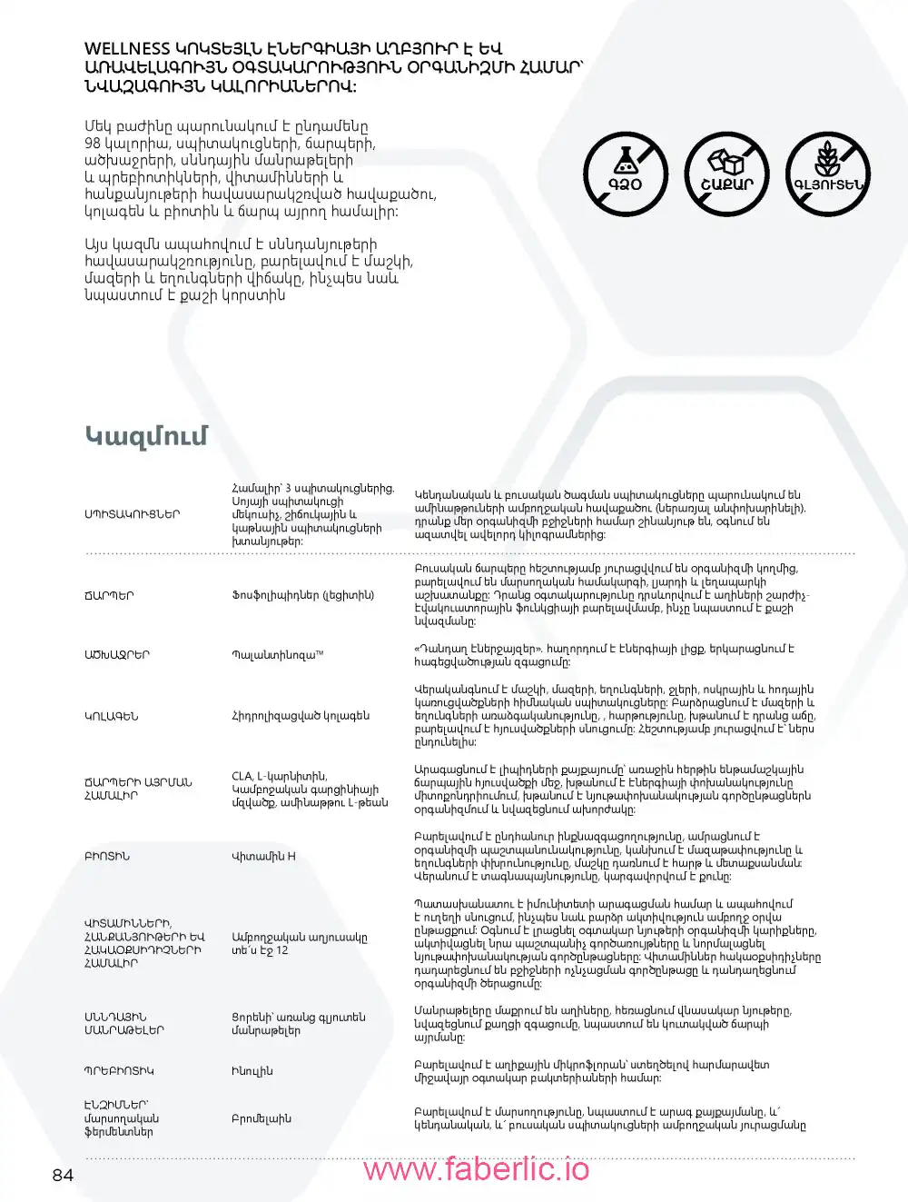 Продукты для здоровья Фаберлик каталог 2026